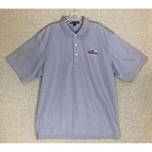 135th Preakness Horse Racing Polo Shirt Mens Large Blue Short Sleeve Embroidered